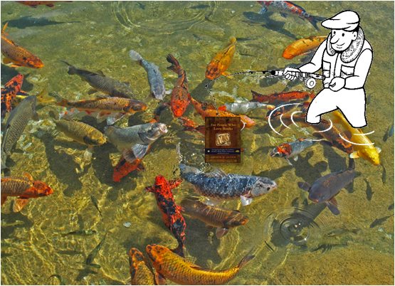 Writers feed fish