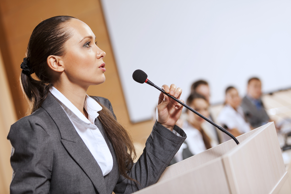 Woman public speaking